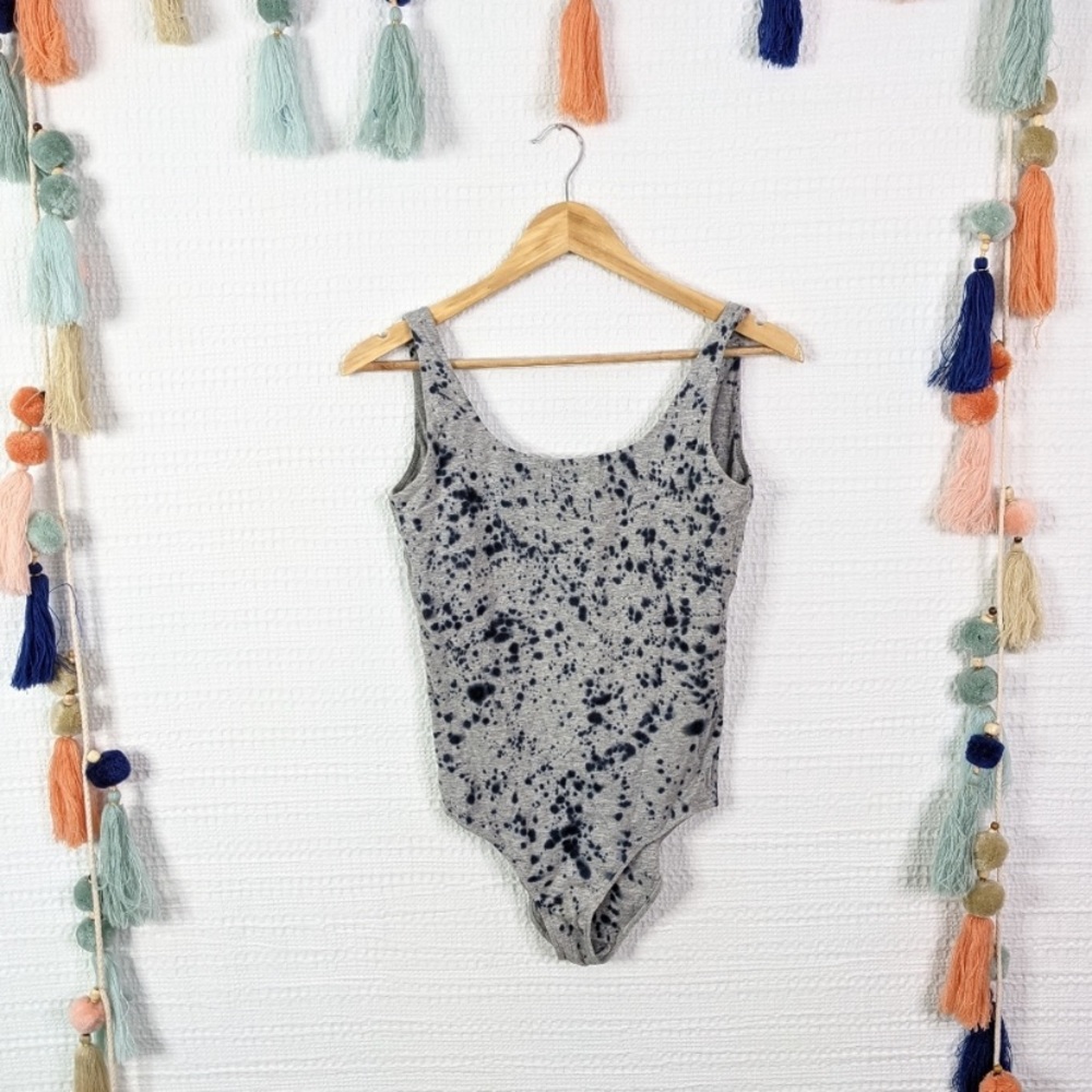 Everlane heather grey blue dye bodysuit tank top